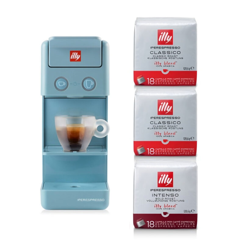 Espresso Illy Iperespresso Y3.3 Light Blue με Δώρο 54 Κάψουλες