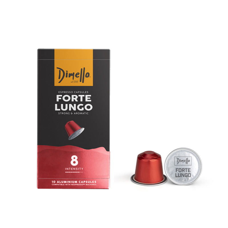 Νέες Κάψουλες Dimello Forte Lungo συμβατές με Μηχανή Nespresso – 10τεμ.