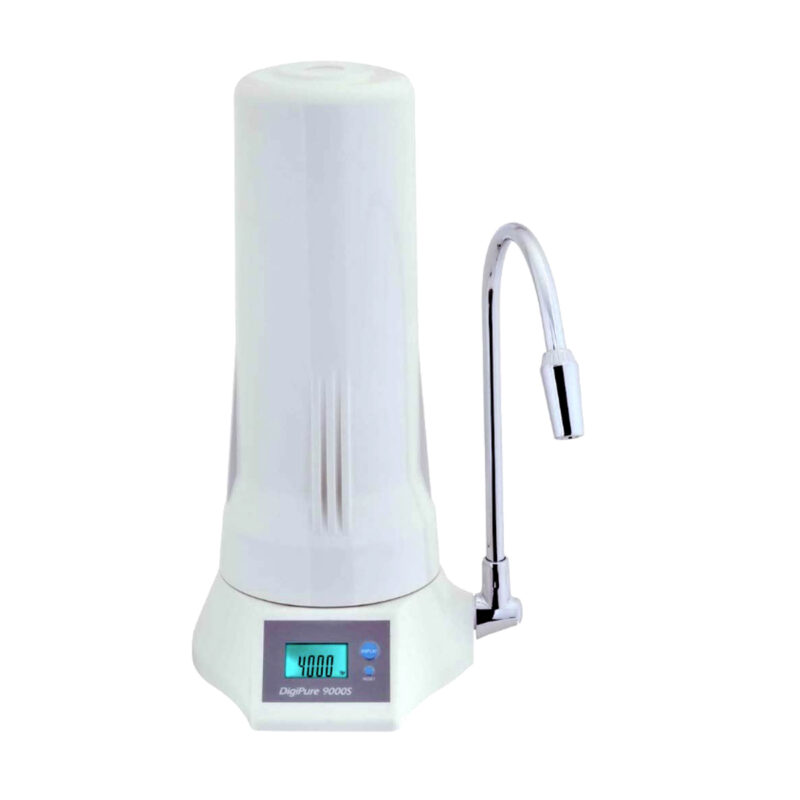 Digipure 9000S White Single Countertop Water Filter Device with Faucet and 5μm Replacement Filter