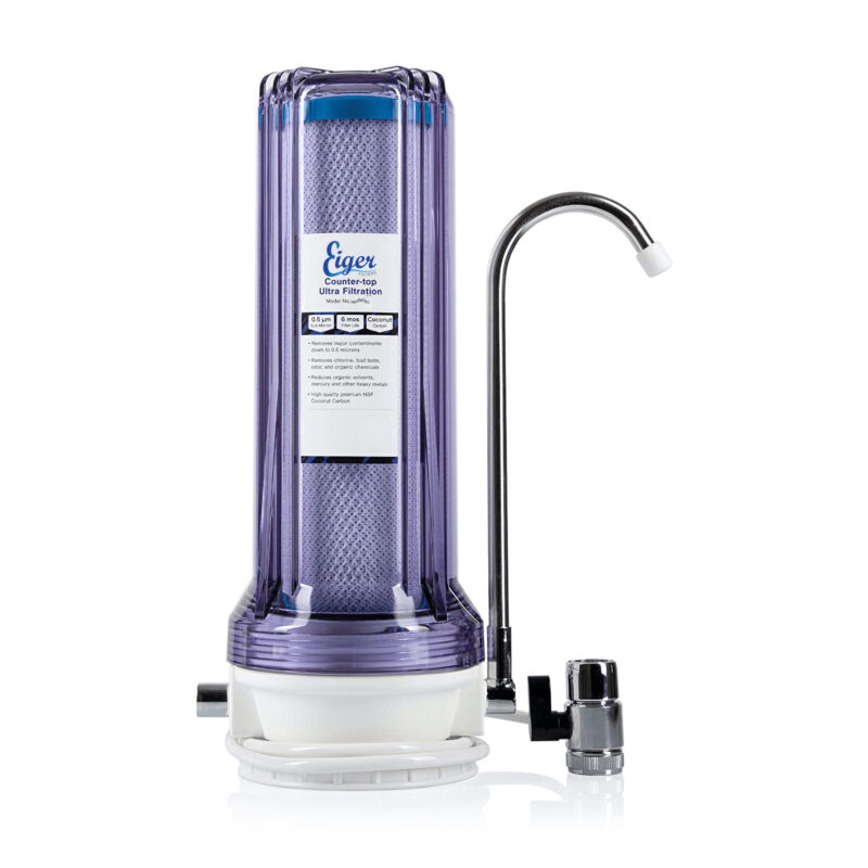 Eiger Transparent Single Countertop Water Filter Device with Faucet