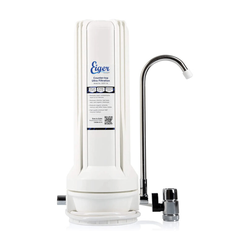 Eiger White Single Countertop Water Filter Device with Faucet