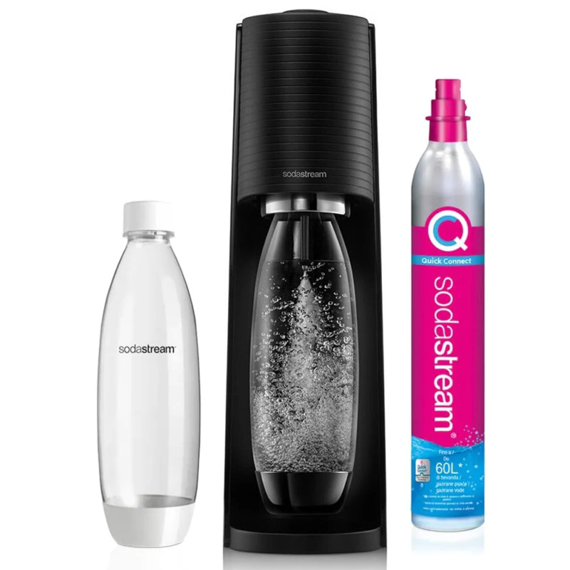 Sodastream TERRA BLACK συσκευή παρασκευής ανθρακούχου νερού με φιάλη Quick Connect