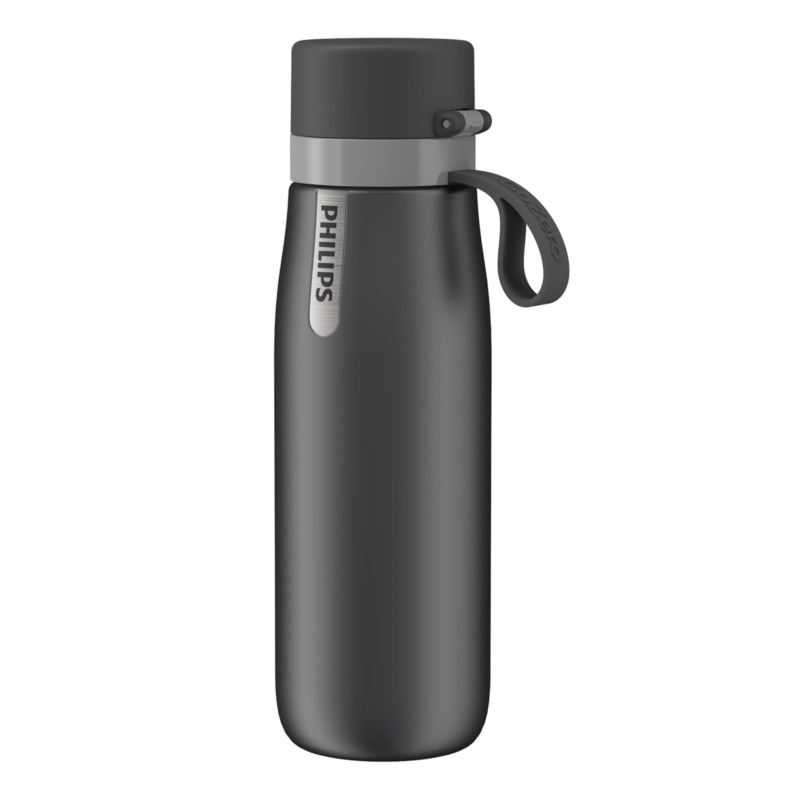 Θερμός με Φίλτρο Philips GoZero Daily Γκρι 590ml - Διπλό Τοίχωμα, Ανοξείδωτο Ατσάλι, Παγομένο νερό για 24 ώρες