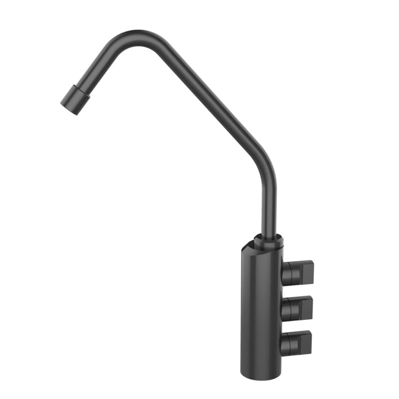 Τρίοδη Βρύση Μαύρο Ματ για Φίλτρο Νερού - Ιδανική για επαγγελματικά συστήματα ψύξης και παρασκευής ανθρακούχου νερού.