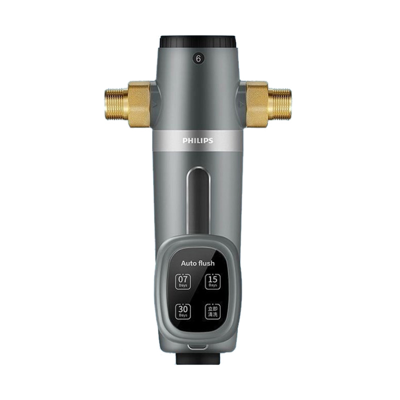 Φίλτρο νερού κεντρικής παροχής Philips AquaShield 3/4" 40μm με αυτόματο flashing. Καθαρίζει λάσπη & σκουριά, προστατεύει συσκευές.