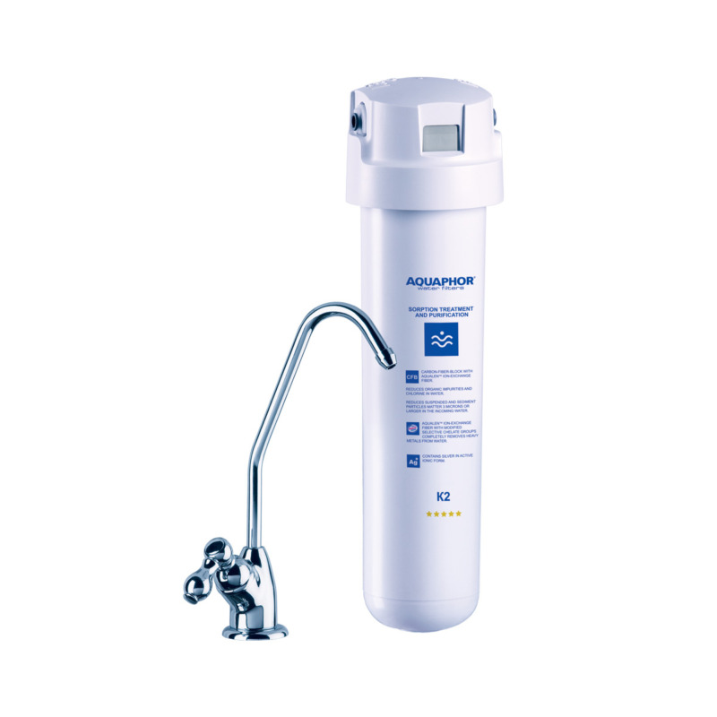 Aquaphor Crystal Solo Single Under-Sink Filtration System with Faucet and K2 Filter