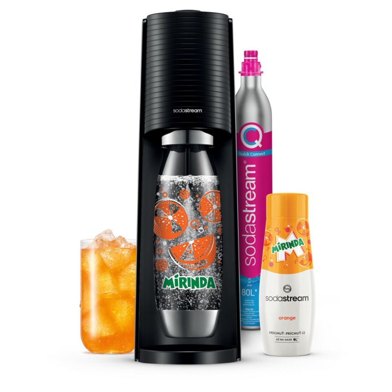 Συσκευή Sodastream Terra Black για ανθρακούχο νερό, μαύρου χρώματος, χωρίς ρεύμα - ιδανική για γρήγορη παρασκευή νερού.