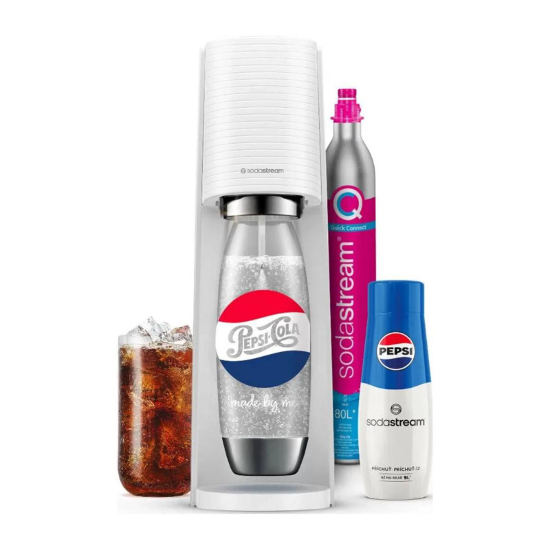 Συσκευή Sodastream Terra White για ανθρακούχο νερό, μαύρου χρώματος, χωρίς ρεύμα - ιδανική για γρήγορη παρασκευή νερού.